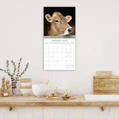 2026 Square Wall Calendar, Cows, 16-Month Animals Theme with 180 Reminder Stickers (12x12 In)