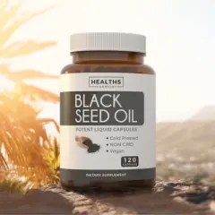Black Seed Oil Capsules, Hair, Skin & Metabolism Support, Supports Weight Loss, Health's Harmony, 60, 120 & 180ct