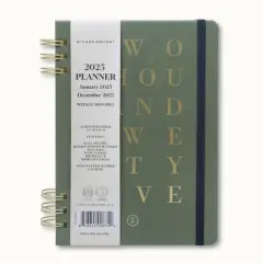Wit & Delight 2025 Weekly/Monthly Planner 8"x5.75" Double Spiral Evergreen: Calendar, January-December, All Ages