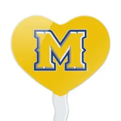 McNeese State University Secondary Logo Heart Love Cupcake Picks Toppers Decoration Set of 6
