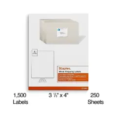 MyOfficeInnovations Laser/Inkjet Shipping Labels 3 1/3 x 4 White 489566