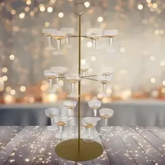Lavish Home 3-Tier Cocktail Tree Stand, Gold