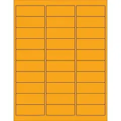 Box Partners Rectangle Laser Labels 2 5/8" x 1" Fluorescent Orange 3000/Case LL173OR