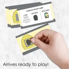Big Dot of Happiness Honey Bee - Baby Shower or Birthday Party Game Scratch Off Cards - 22 Count