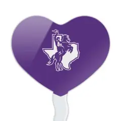 Tarleton State University Primary Logo Heart Love Cupcake Picks Toppers Decoration Set of 6