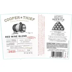 Cooper & Thief Bourbon Barrel-Aged Red Blend Wine - 750ml Bottle