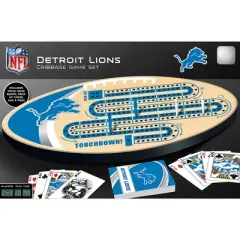 MasterPieces Officially Licensed  NFL Detroit Lions Wooden Cribbage Game for Adults
