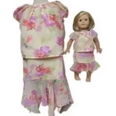 Size 8 Matching Girl And Doll Chiffon Flowers Skirt And Blouse