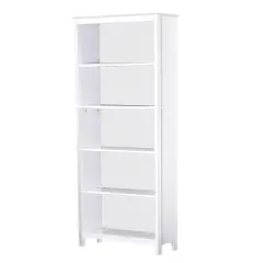 Saint Birch Olivia 5-Shelf Bookcase, Gray Oak/White