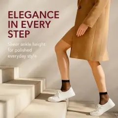 Women&rsquo;s Sheer Ankle Socks 10 Pairs Lightweight Transparent Nylon Thin Dress Socks Mesh Hosiery