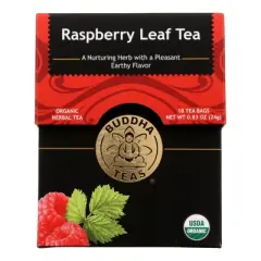 Buddha Teas Organic Raspberry Leaf Tea - Case of 6/18 Bags