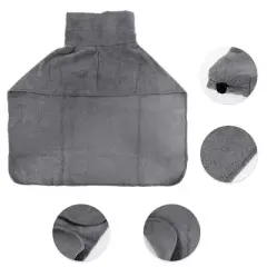 Unique Bargains Drawstring Dog Bathrobe Soft Fast-Drying Dog Towel M Gray