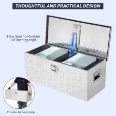 Heavy Duty Aluminum Truck Bed Tool Box with 2 Metal Boxes, Storage Tool Boxes Chest Box Organizer