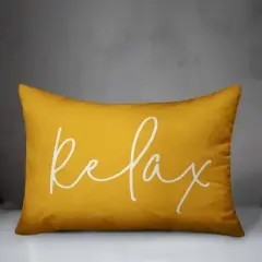 Creative Products Relax Thin Script Yellow 14x20 Indoor / Outdoor Pillow