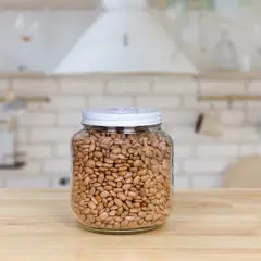 Cornucopia Brands 64oz Clear Wide-Mouth Glass Jar w/ Metal Lid; 2 Quart Food Storage Jar