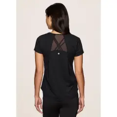 RBX Active Women's Short Sleeve T-Shirt Quick Drying Workout Top with Mesh Panels