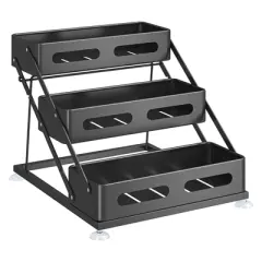 3-Layer Carbon Steel Kitchen Spice Rack Condiment Rack Countertop Household Clip-On Oil, Salt, Sauce And Vinegar Seasoning Storage Rack