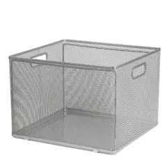 Mesh Crate File Box 10"x14"x 13.25" Silver - Brightroom&trade;