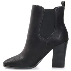 Journee Collection Womens Maxxie Tru Comfort Foam Pull On Stacked Heel Booties