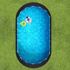 VEVOR Oval Pool Liner Pad, 15 x 30 ft Pool Liner Pad for Above Ground Swimming Pools, Extra-Thick Pool Mat, Prevents Punctures, Black