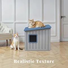 Decksplore Pet House Indoor Outdoor Use Easy to Clean Durable Slanted Top