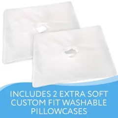 Impresa Firm Memory Foam Pillow with an Ear Hole - Includes 2 Pillowcases - FSA/HSA Eligible - Non-Adjustable