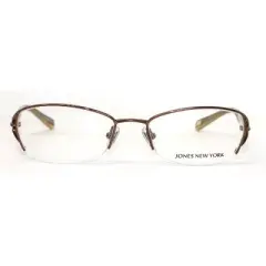 Jones New York Designer Reading Glasses J426 Brown Gold Semi-Rimless 21 Powers