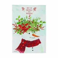 Evergreen All is Merry and Bright Suede Garden Flag 12 x 18 Inches Indoor Outdoor Decor