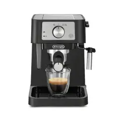 Stilosa Espresso Machine by Delonghi - EC260BK: 15-Bar Pressure, Frothing Wand, Removable Water Reservoir, Dishwasher-Safe Parts