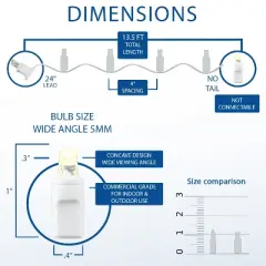Novelty Lights 35 light LED Christmas Craft Mini Light Set (White Wire)