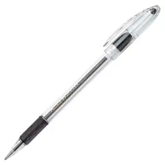 Pentel R.S.V.P. Refillable Ballpoint Pen, 1 mm Medium Tip, Black Ink, Clear Barrel, Pack of 12