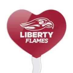 Liberty University Secondary Logo Heart Love Cupcake Picks Toppers Decoration Set of 6