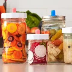Masontops 4pk Pickle Pipe Fermentation Airlocks - Regular: Silicone Fermentation Lids for Mason Jars, Dishwasher-Safe