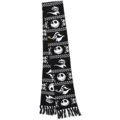 Disney The Nightmare Before Christmas Jack Skellington and Zero Beanie Scarf Set Black