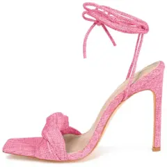 Journee Collection Womens Edelie Tru Comfort Foam Open Toe High Stiletto Pumps Pink 7.5