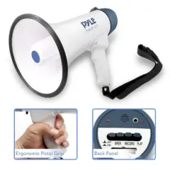 Pyle 40W Portable Rechargeable Megaphone Speaker with Handheld Microphone (PMP45R) - Black