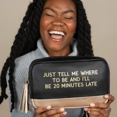 20 Minutes Late Cosmetic Bag Faux Leather