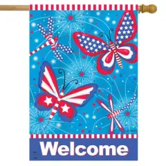 American Butterflies Patriotic House Flag 28" x 40" Briarwood Lane