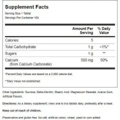 Nature's Blend Chewable Calcium 500 mg 100 Tablets