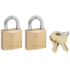 Master Lock - Brass Pin Cylinder Padlock Keyed Alike - Brass - 3/4 in. (2 Pack)