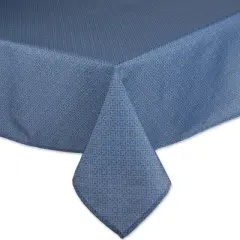 Design Imports  French Blue Tonal Lattice Print Outdoor Tablecloth With Zipper 60X120