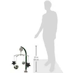Bacati - Soccer Green/Grey Musical Mobile