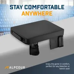 Portable Extra Thick Stadium Seat Cushion &ndash; Waterproof, Anti-Slip, with Cup Holder, Side Pocket, and Straps