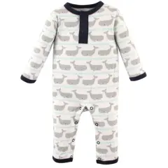 Hudson Baby Infant Boy Cotton Coveralls 2pk, Whale