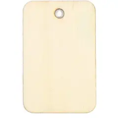 Bright Creations 100pcs Unfinished Wood Gift Tags, 1.3" x 2" Rectangle Shaped Hanging Wood Cutouts with Hemp Rope for DIY Craft Projects