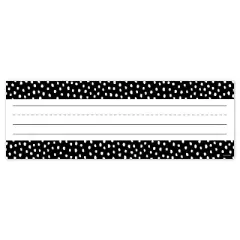 Creative Teaching Press Messy Dots on Black Name Plates, 9-1/2" x 3-1/4", 36 Per Pack, 6 Packs