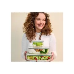 MEPAL 23oz Easyclip Rectangular Glass Storage Box with Lid Nordic Sage