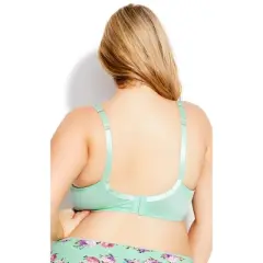 Women's Plus Size Basic Balconette Bra - mint floral | AVENUE