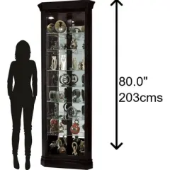 Howard Miller 680487 Howard Miller Duane Curio Cabinet 680487 Black Satin