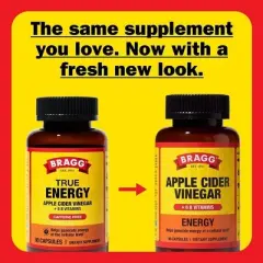 Bragg Apple Cider Vinegar True Energy Vegan Dietary Supplement Capsules - 90ct